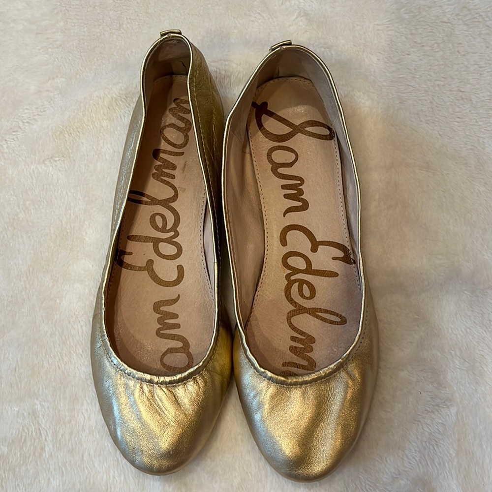 Gold Sam Edelman flats size 7M